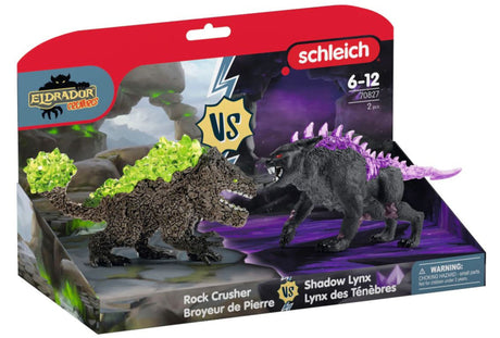 Figurines Duo Lynx des Ténebres vs Broyeur de Pierre, SCHLEICH 70827 Eldrador Creatures, des 6 ans