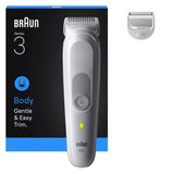 Tondeuse pour le corps - BRAUN - BG3500 - 80 min - Étanche - Gris