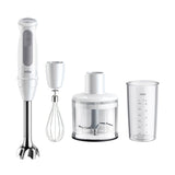 Mixeur plongeant - BRAUN - MultiQuick 5 - 1000 W - 21 vitesses - Gobelet 600 ml - Mini hachoir - Fouet - Blanc