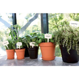 ELHO Lot de 5 pots de fleurs de culture avec soucoupe Green Basics - Ø17 x H15,7 cm + soucoupe Ø14 cm - 4 L - Noir