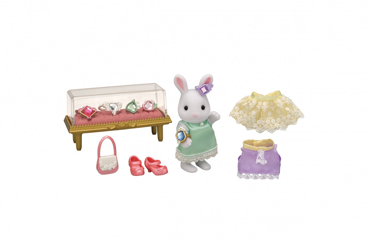 Figurines miniatures - SYLVANIAN FAMILIES - 5647 - La valisette de mode et grande soeur Lapin neige