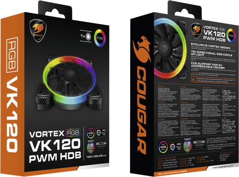 Ventilateur de boitier Cougar Vortex VK RGB 12cm (Noir)