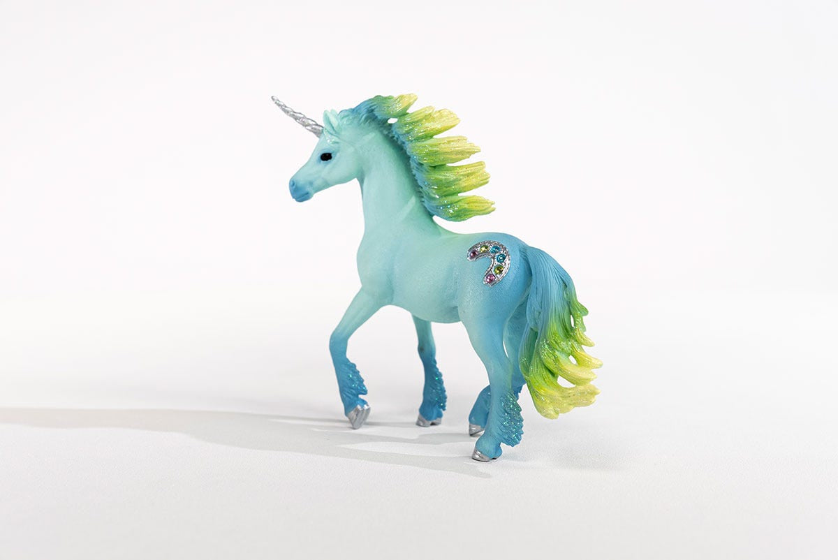 Figurine Licorne étalon Barbe a papa, Doux pelage, SCHLEICH 70722 bayala