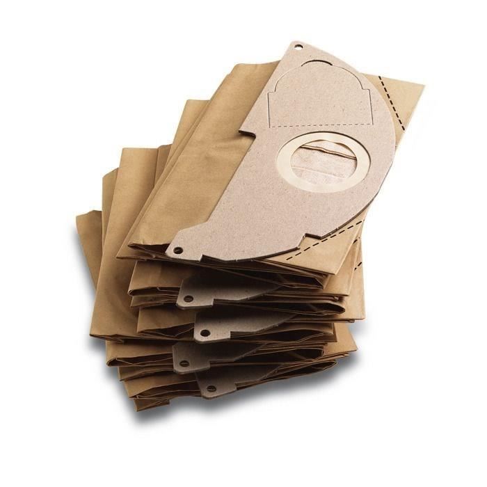 Sachet filtre papier a deux épaisseurs pour KARCHER WD2200 / A2003 / 2004 / 2054Me - paquet de 5 pieces