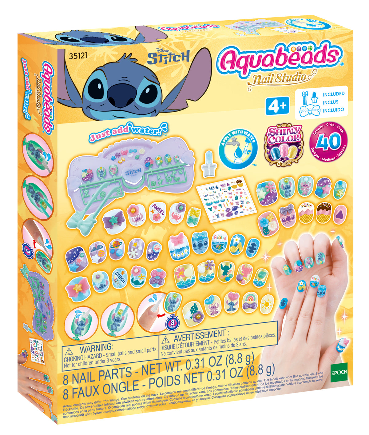 Mon kit de manucure - AQUABEADS - Stitch - 40 ongles - Stickers