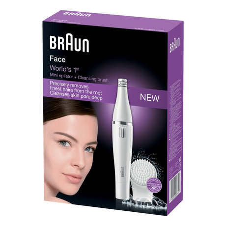 Braun FaceSpa 810 Épilateur Électrique Femme Visage et Épilation, Brosse Nettoyante, Pour Épilation et Nettoyage Du Visage