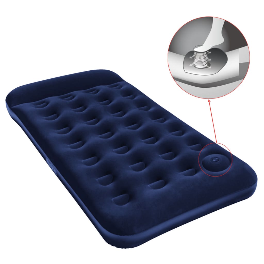 Bestway Flocked Air Bed with Integrated Foot Pump 188x99x28 cm