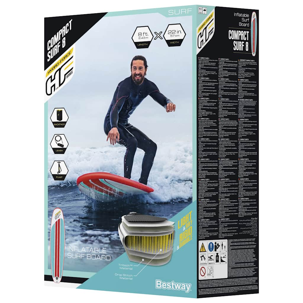 Bestway SUP gonflable Hydro-Force Compact Surf 8 243x57x7 cm