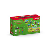 Tracteur et remorque, Coffre schleich avec 1 tracteur, 1 rremorque,  1 figurine humaine articulée, 1 figurine chien, pour enfants