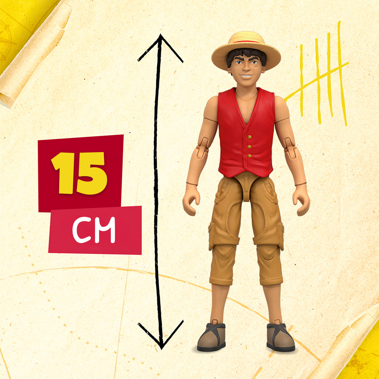 Figurine articulée - ONE PIECE - Luffy - 15 cm - Des 4 ans