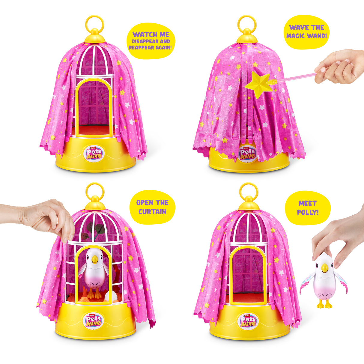 Oiseau interactif - PETS ALIVE - Polly Magic Bird - Réagit au toucher - Chante et bouge - a partir de 3 ans