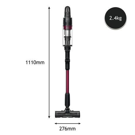 Hoover HF1 Plus Flex - Aspirateur Balai sans Fil avec Tube Flexible HF1P10HX - Léger & Puissant - Turbo Mode - Brosse Anti-Twist LED