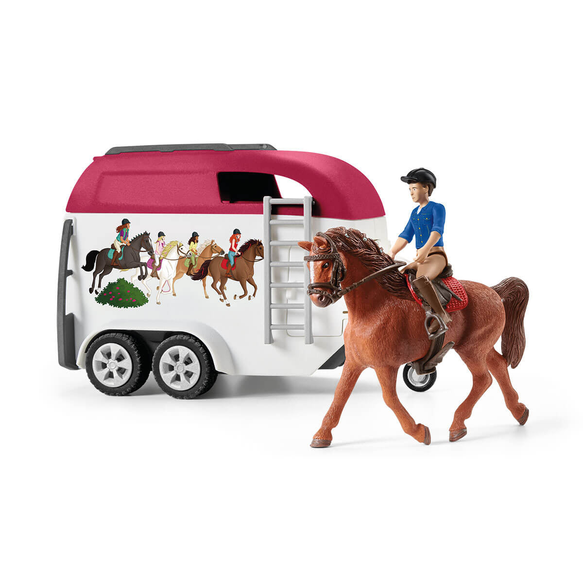 Voyage en voiture avec remorque pour chevaux, Coffret figurines Schleich 42535 Horse Club pour enfants de 5 ans
