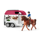 Voyage en voiture avec remorque pour chevaux, Coffret figurines Schleich 42535 Horse Club pour enfants de 5 ans
