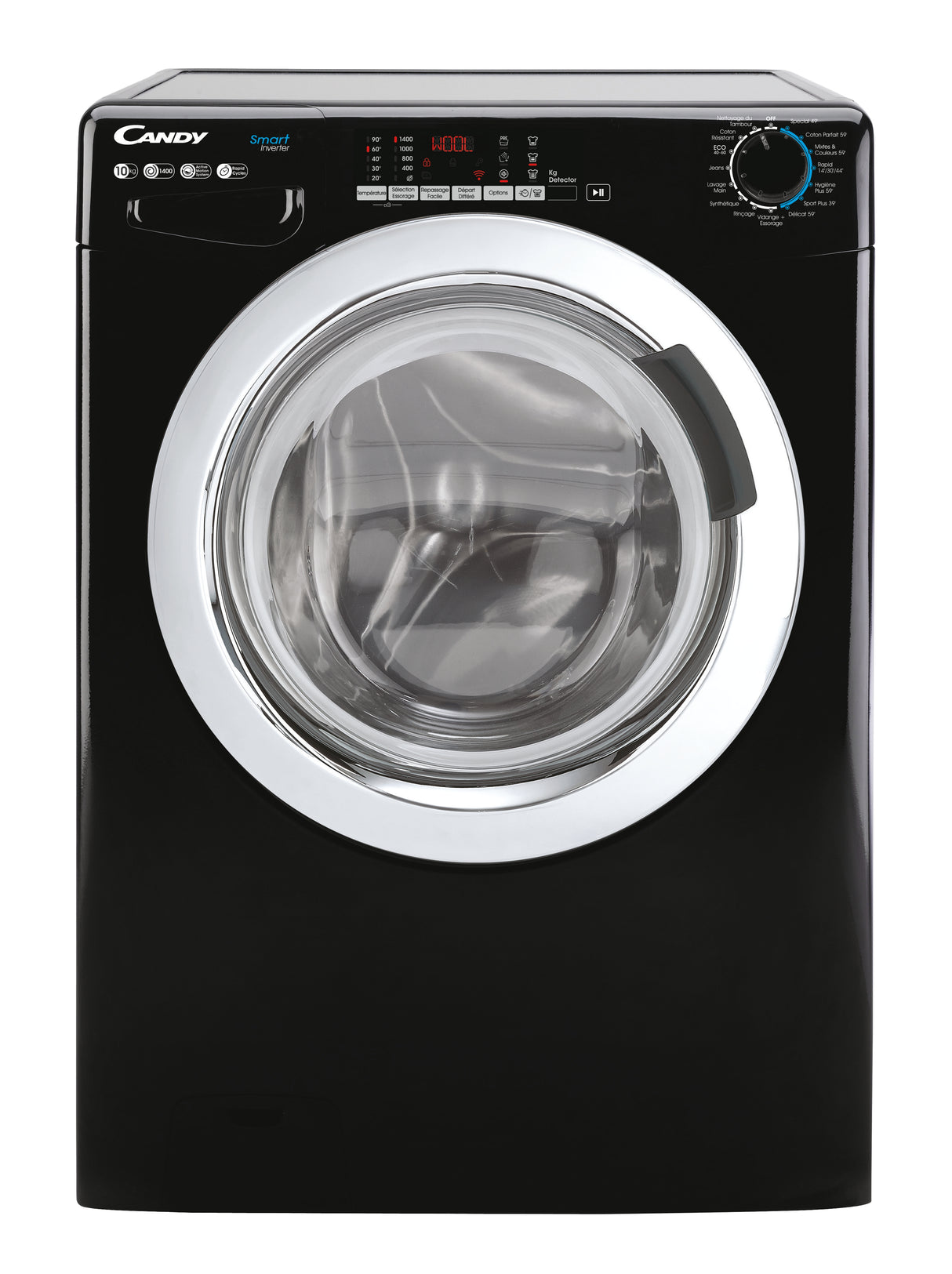 Lave-linge hublot CANDY CSS1410TWMCBE/FR - 10 kg - Induction - Vapeur - 1400 trs/min - Classe A - Programmes rapides - Noir