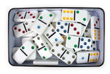 Jeu de dominos TACTIC Double 6 en boîte métal - Garçon et Fille - A partir de 5 ans