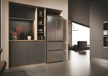 Réfrigérateur multi-portes - HAIER - HFR3718ENMM - Classe E - 402 L (262 + 140) - 37 dB - Inox