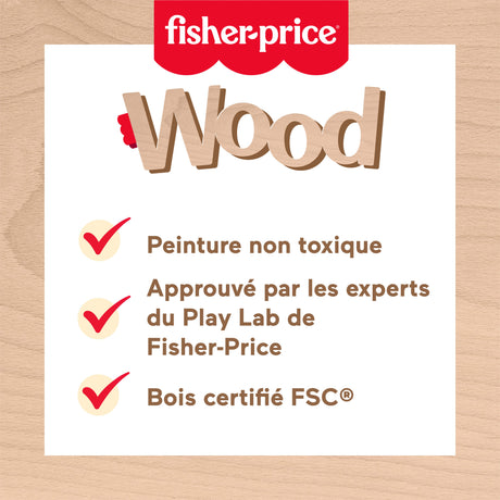 Fisher-Price-Animaux en Bois a Empiler et Trier, 10 pieces HXV04