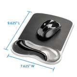 Kensington, Tapis de souris avec repose-poignet, Duo gel, Noir et fumé