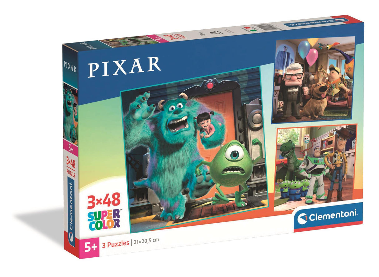 Puzzle Enfant Disney Pixar 3x48 pieces Walt Disney, Fabriqué en Italie, 25065, Clementoni