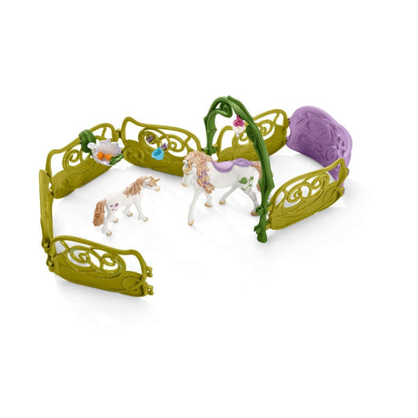 Maison-fleur pailletée avec licornes, lac et écurie - Schleich - 42445 - Multicolore - Rose - Fille