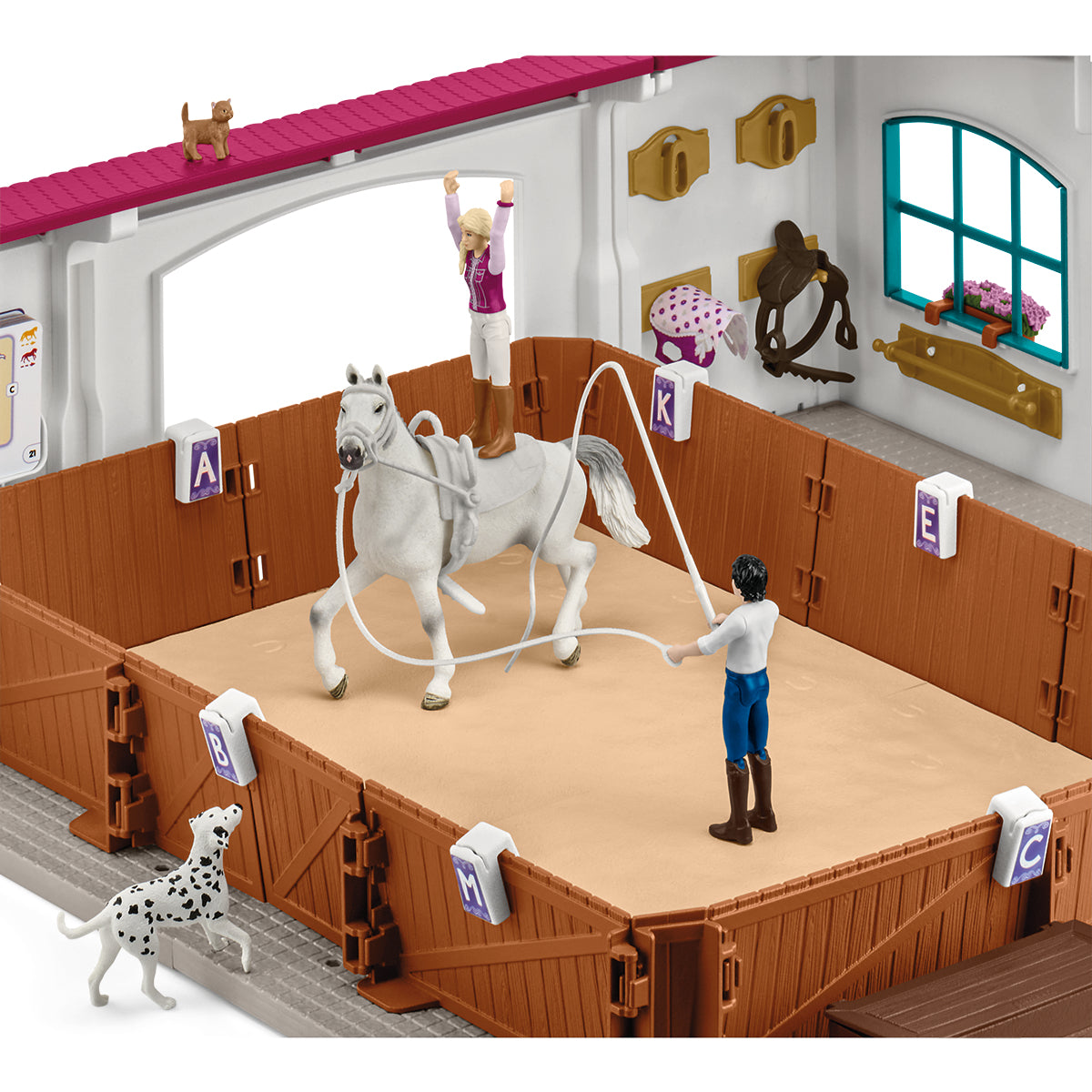 Grand Manege Equestre, Coffret figurine et accessoires, Schleich 42639 Horse Club, Pour enfant des 5 ans