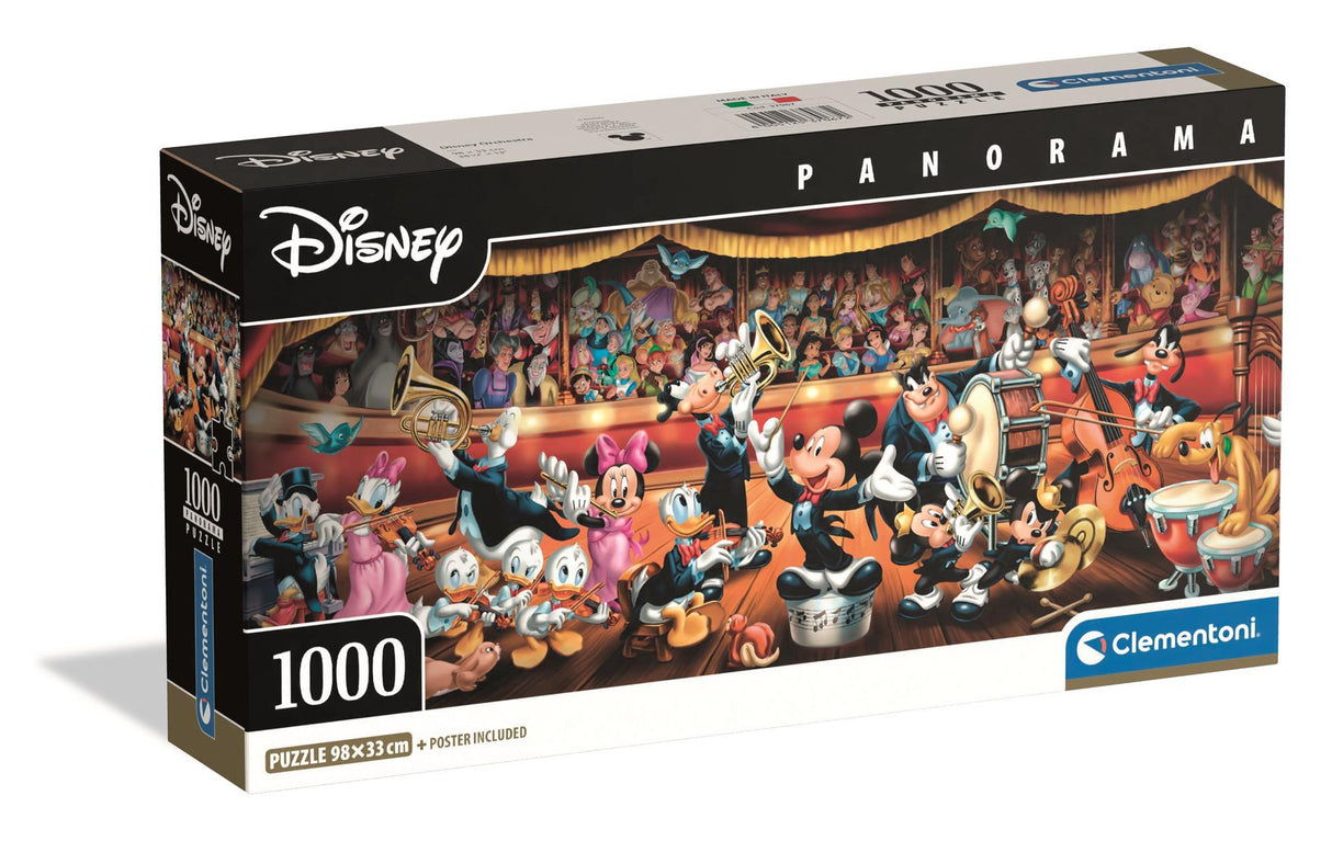 CLEMENTONI - Compact 1000 pieces Panorama - Disney Orchestra