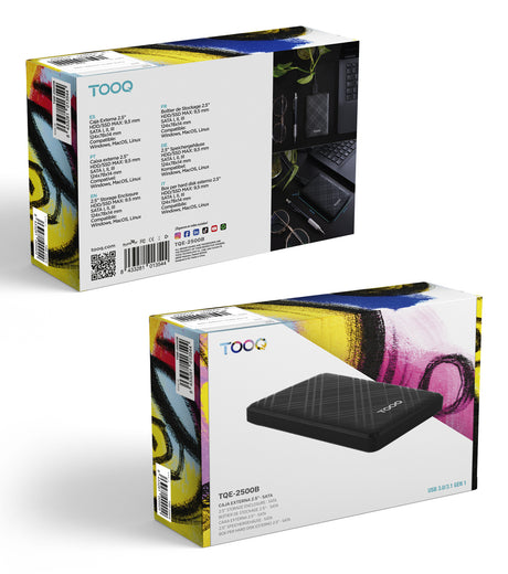 Boitier externe USB 3.1 TooQ TQE-2500 - S-ATA 2,5" (Noir)