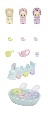 Les triplés Lapin Creme et accessoires de bain - Sylvanian Families - 5707