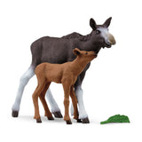 Figurines Élan Femelle avec Veau, animaux sauvages, Schleich 42629 Wild Life, Pour enfant des 3 ans