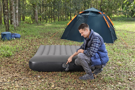 Matelas gonflable - BESTWAY - 671BS - Tritech Queen - 2 places, pompe USB intégrée, 2,03 m x 1,52 m x 30 cm