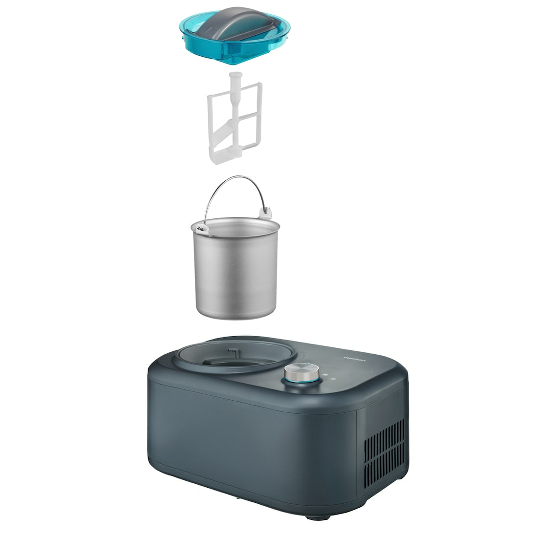 MEDION Machine a glace avec compresseur (convient pour la préparation de cremes glacées, yaourts glacés & sorbets, 1 litre, 100