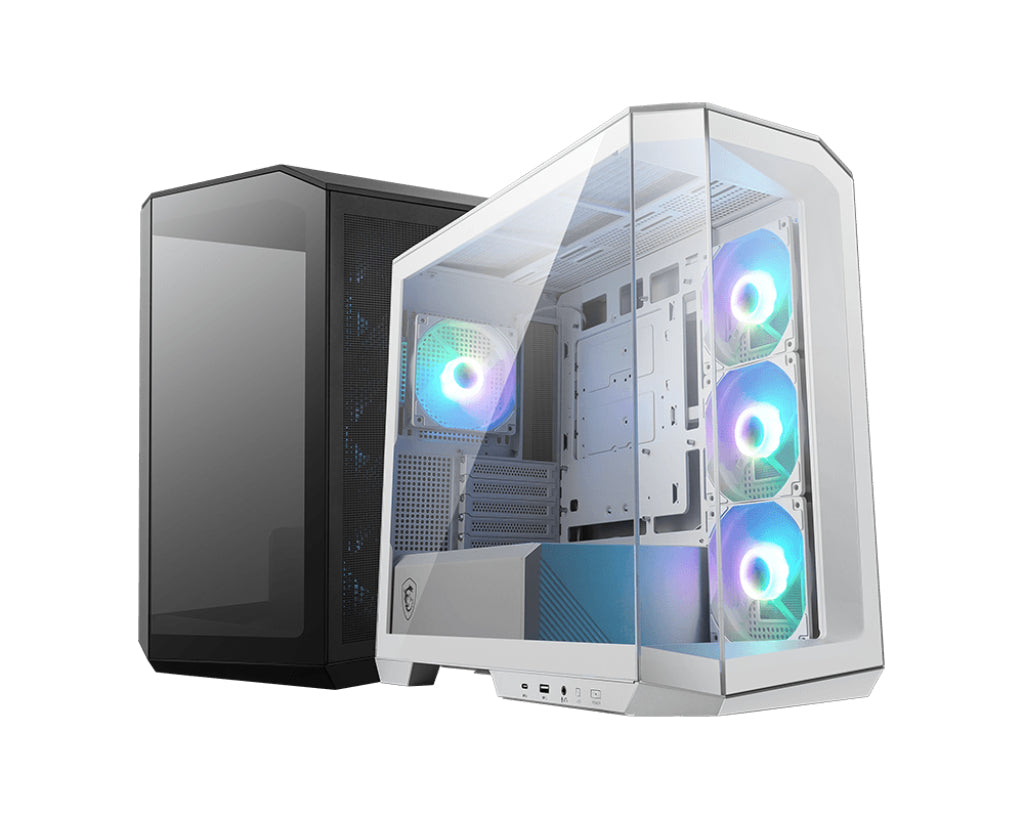 Boitier Mini Tour Micro ATX MSI Mag Pano M100R Project Zero RGB avec panneaux vitrés (Blanc)