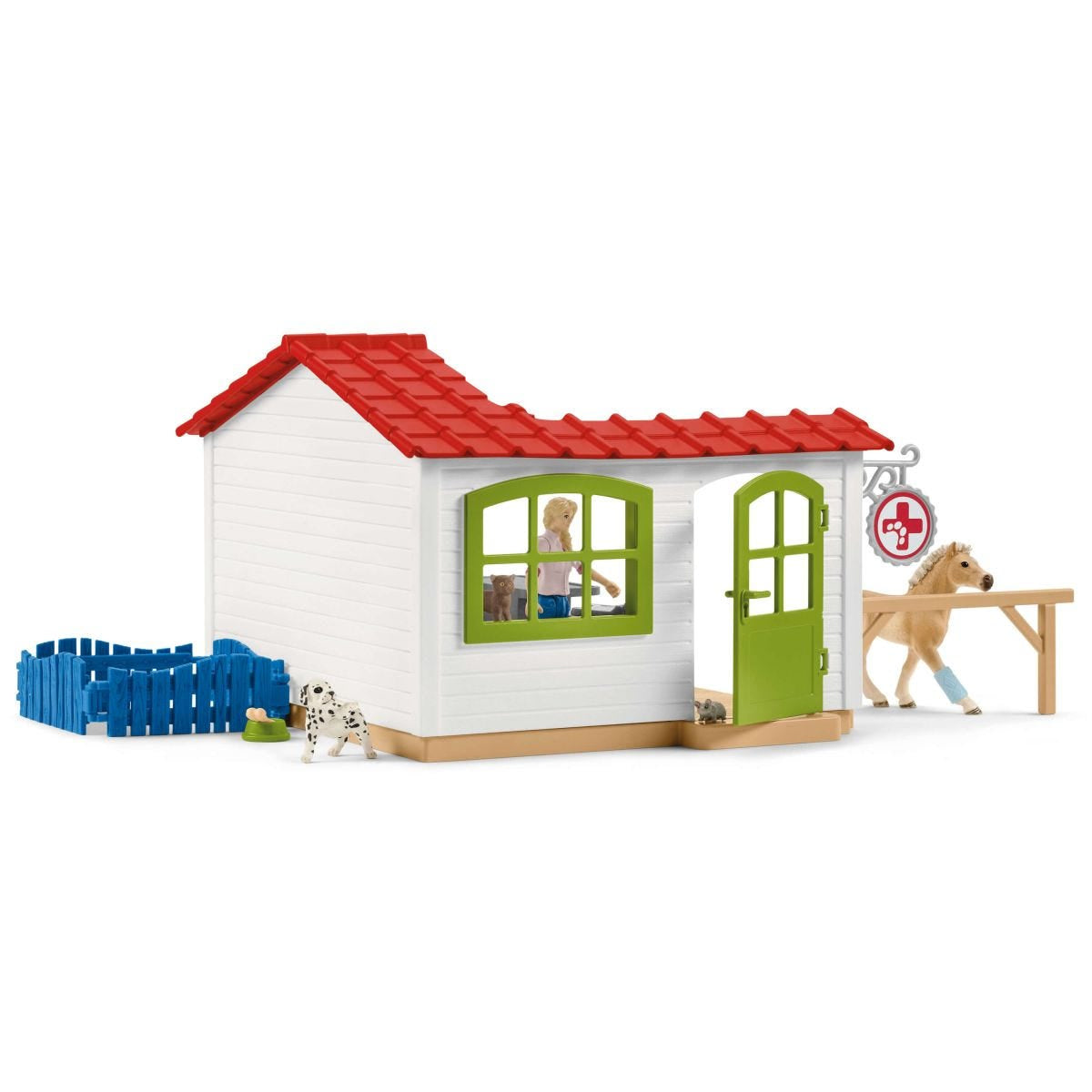 Cabinet vétérinaire avec animaux, coffret de 43 pieces avec figurine vétérinaire, animaux et accessoires, jouets animaux de la
