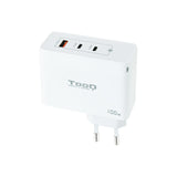 Chargeur secteur TooQ 1x port USB-A + 2x ports USB-C 100W (Blanc)