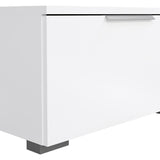 Meuble TV - MATCH - Blanc laqué brillant - 2 tiroirs, une niche - 172,7 x 39,9 x 33,1 cm