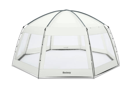 BESTWAY - Dôme de protection pour piscine - Octogonal 600 x 600 x 295 cm - Gris