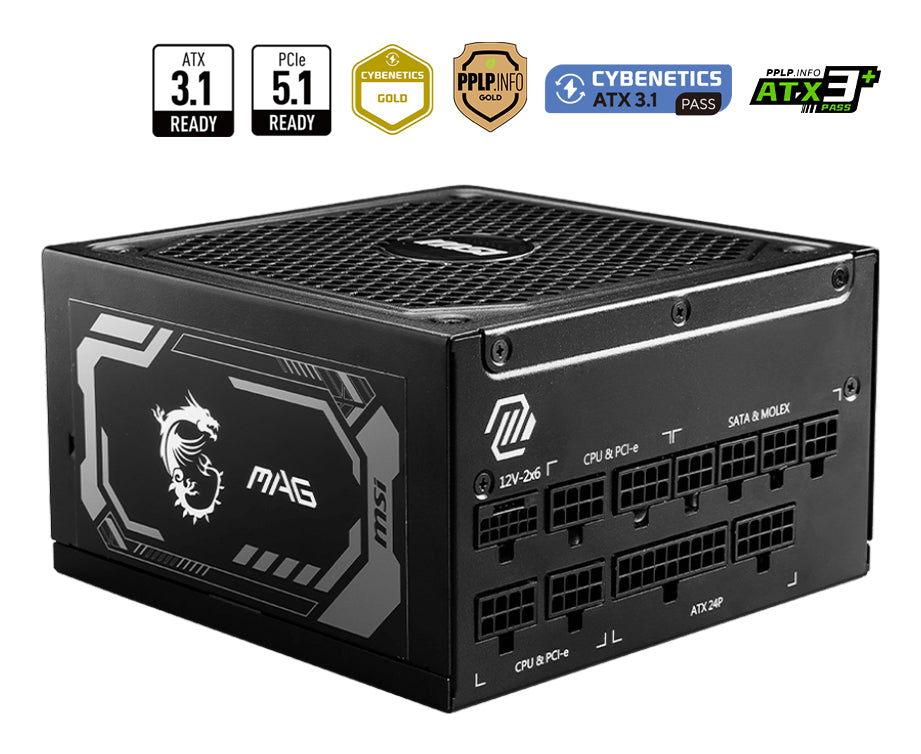 Alimentation ATX MSI Mag A1000GL PCIe5 - 1000W (Noir)