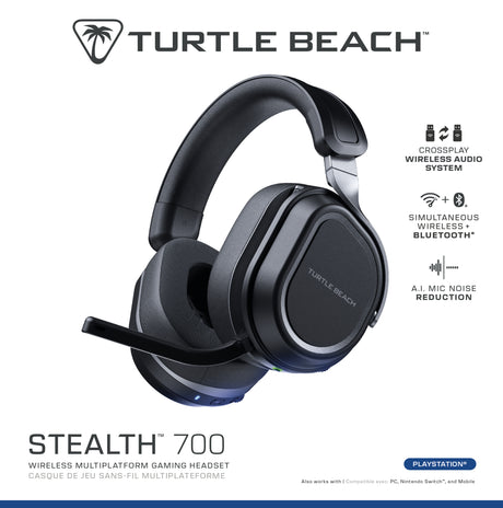 Casque gaming sans fil - Turtle Beach Stealth™ 700P (Gen3) - Noir - PS5, PS4, PC, mobile, 60mm, Bluetooth, 80h
