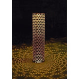 Lampe solaire - GARDEN ID Colonne - Or-Noir ÿ20 H60 cm - 6 a 8h lumiere - Bouton marche/arret - Batterie LI-ION durable.