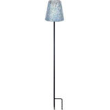 Lampe solaire - GARDEN ID Argent - ÿ12 h70 cm - Autonomie 6-8h - Pied stabilisateur - Bouton on/off - Pile AAA.