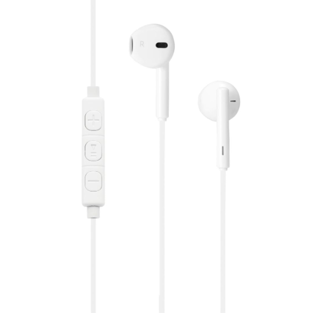 Ecouteurs WE avec connecteur Lightning de couleur blanche. C ble 1,20, microphon