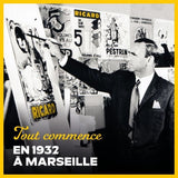Coffret Ricard - Pastis de Marseille - Années 50 - Apéritif anisé - 45,0% Vol. - 70cl