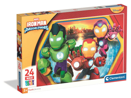 CLEMENTONI - 24 pieces Maxi - Iron Man and his awesome friends