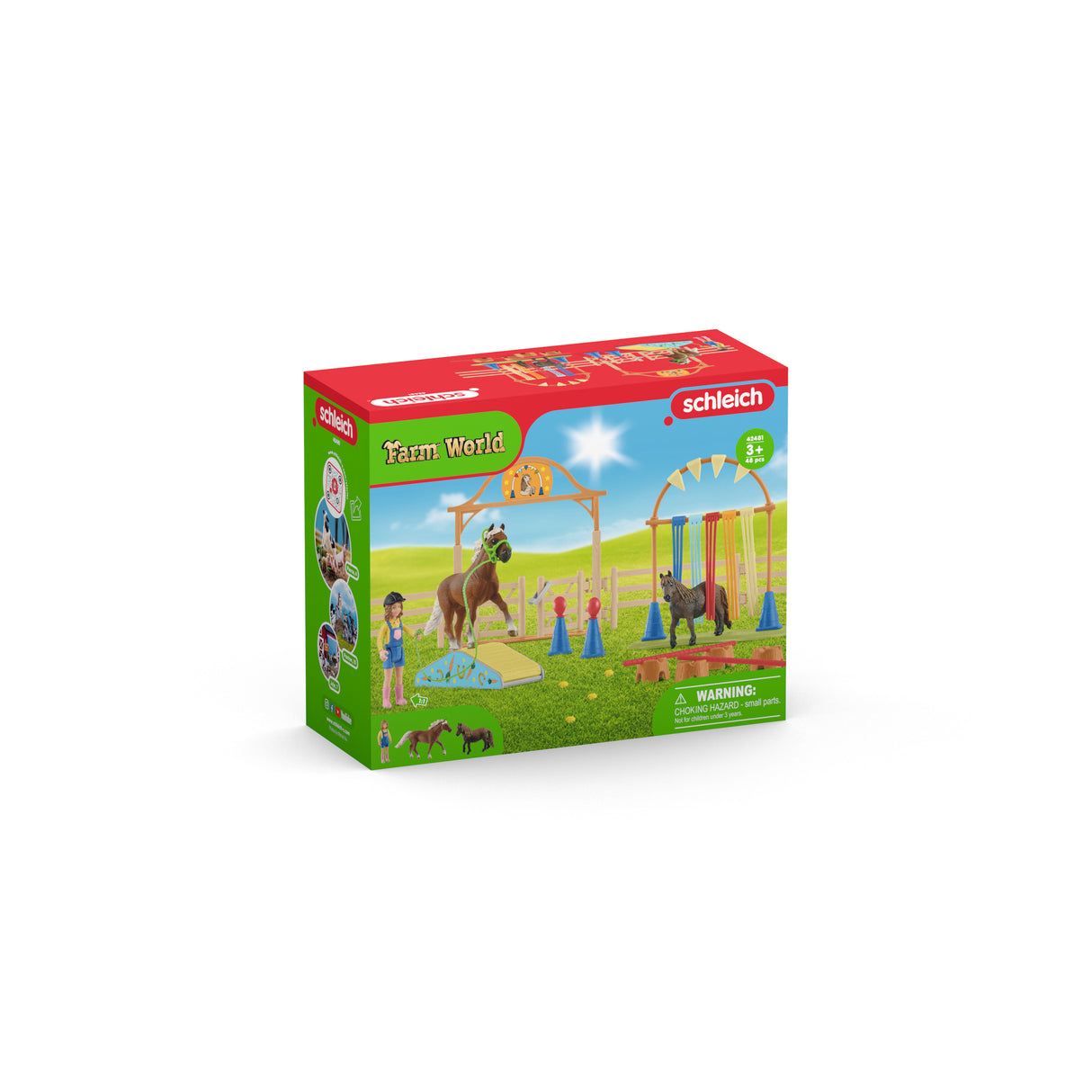 Coffret d'entraînement agilité équestre avec Cheval, Ensemble de 41 Pieces, Schleich 42481 Farm World, des 3 ans