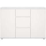 Buffet - Blanc - 2 portes - 3 tiroirs - 119 x 40x 83 cm LUK