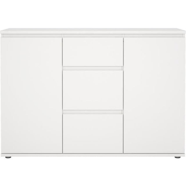 Buffet - Blanc - 2 portes - 3 tiroirs - 119 x 40x 83 cm LUK