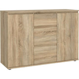 Buffet - Imitation chene - 2 portes - 3 tiroirs