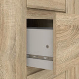 Buffet - Imitation chene - 2 portes - 3 tiroirs