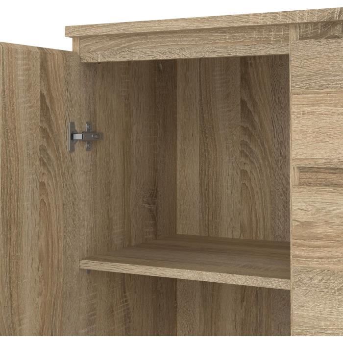 Buffet - Imitation chene - 2 portes - 3 tiroirs